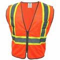 Ge Orange Safety Vest W/Contrast TRIMS -2 POCKETS  XL GV078OXL